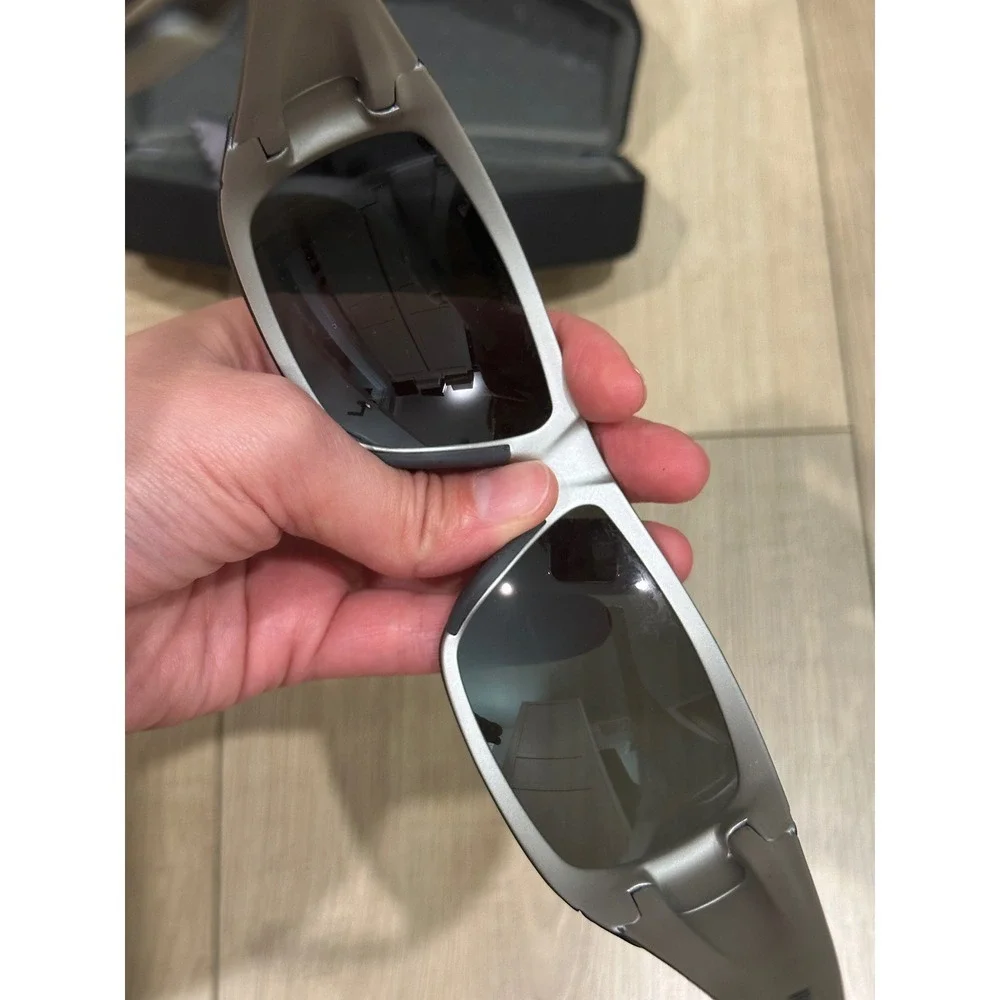 Nike Wrapstar EV0703 002 Polarized Sunglasses Matte Black Silver Mens Sport Wrap